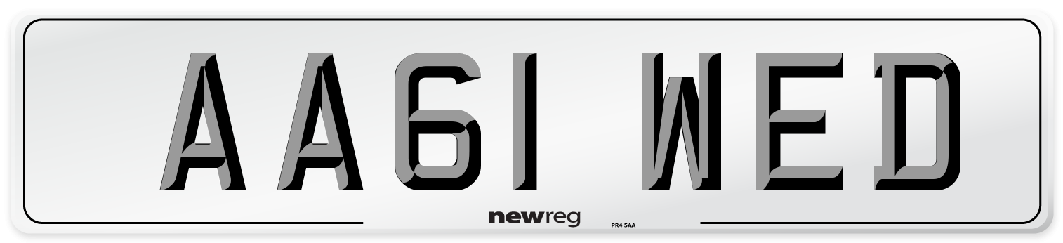AA61 WED Number Plate from New Reg
